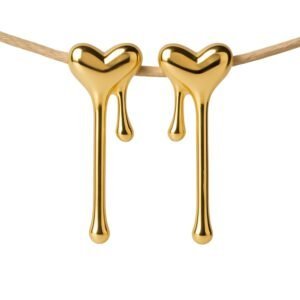 Anti-tarnish daily wear jewellery gold heart earrings